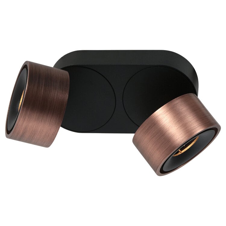 Mexlite Spot Fez Zwart - Brons 2 lichts 8 Watt Dimbaar