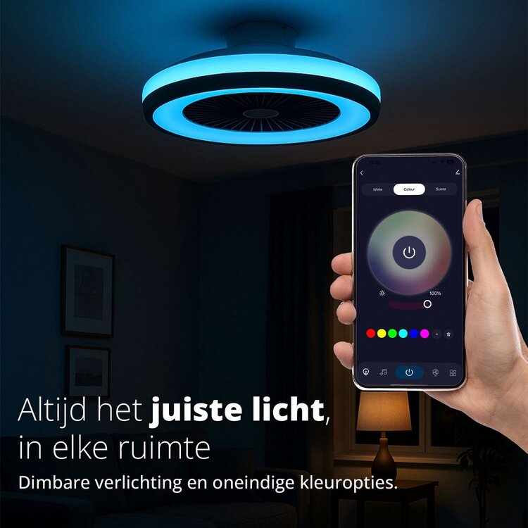 Plafondventilator Lumivento Aura Zwart Ø 60cm