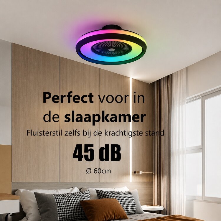 Plafondventilator Lumivento Aura Zwart Ø 60cm