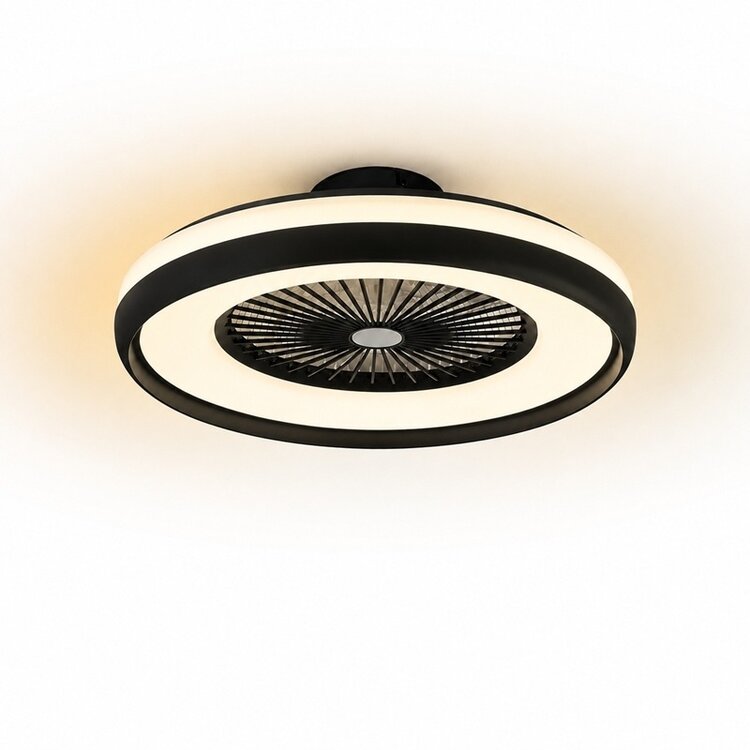 Freelight Plafondventilator Ventola Zwart Ø 60cm incl. Remote & App