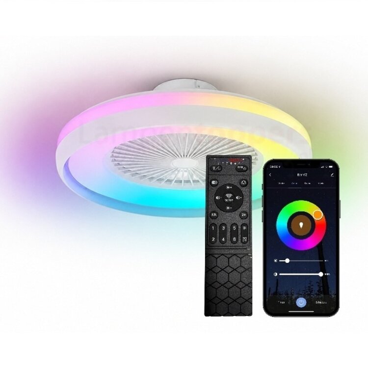 Freelight Plafondventilator Ventola Wit Ø 60cm incl. Remote & App