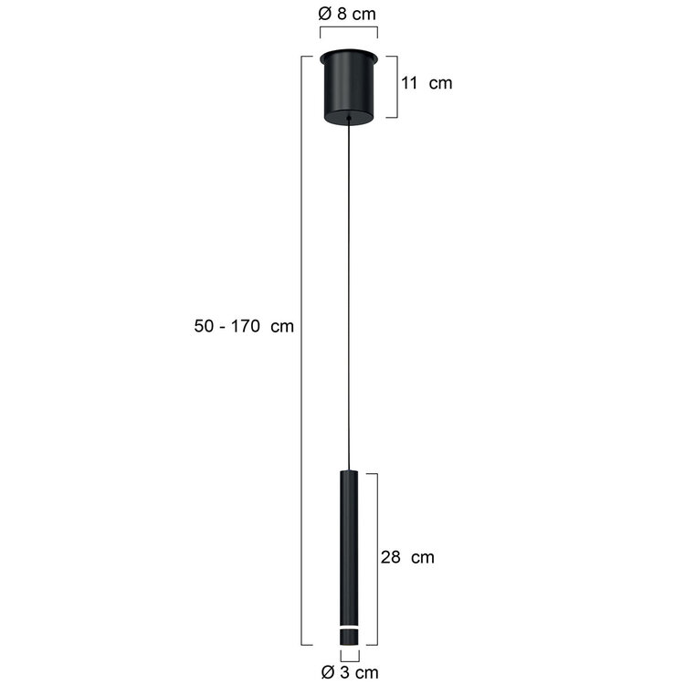 Steinhauer Hanglamp Volari Zwart incl. Comfort Lift & Dim to warm 5 Watt 4714ZW