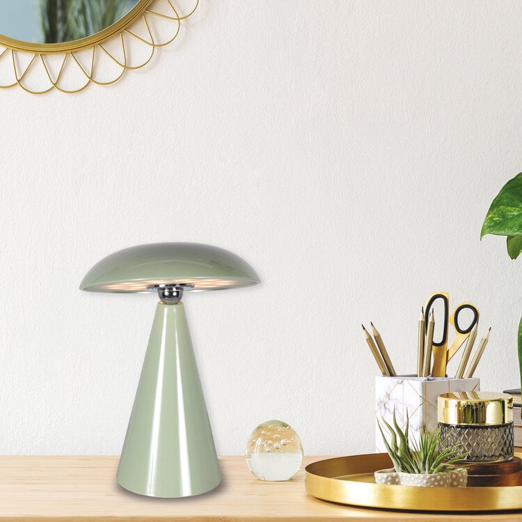 Anne Light Anne Light Oplaadbare Tafellamp Mush Glanzend Groen 3 Watt Ø 15cm