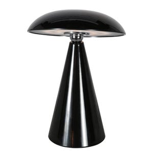 Anne Light Oplaadbare Tafellamp Mush Glanzend Zwart 3 Watt Ø 15cm