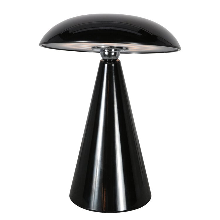 Anne Light Anne Light Oplaadbare Tafellamp Mush Glanzend Zwart 3 Watt Ø 15cm