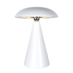 Anne Light Oplaadbare Tafellamp Mush Glanzend Wit 3 Watt Ø 15cm