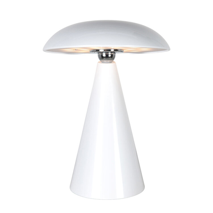 Anne Light Anne Light Oplaadbare Tafellamp Mush Glanzend Wit 3 Watt Ø 15cm