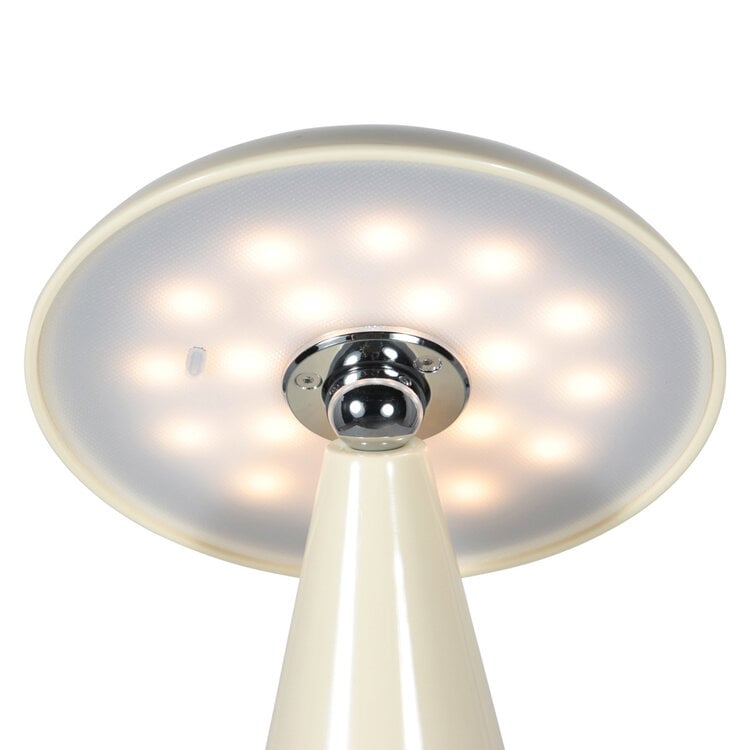 Anne Light Anne Light Oplaadbare Tafellamp Mush Glanzend Crème 3 Watt Ø 15cm