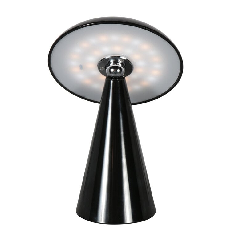 Anne Light Anne Light Oplaadbare Tafellamp Mush Glanzend Zwart 3 Watt Ø 15cm