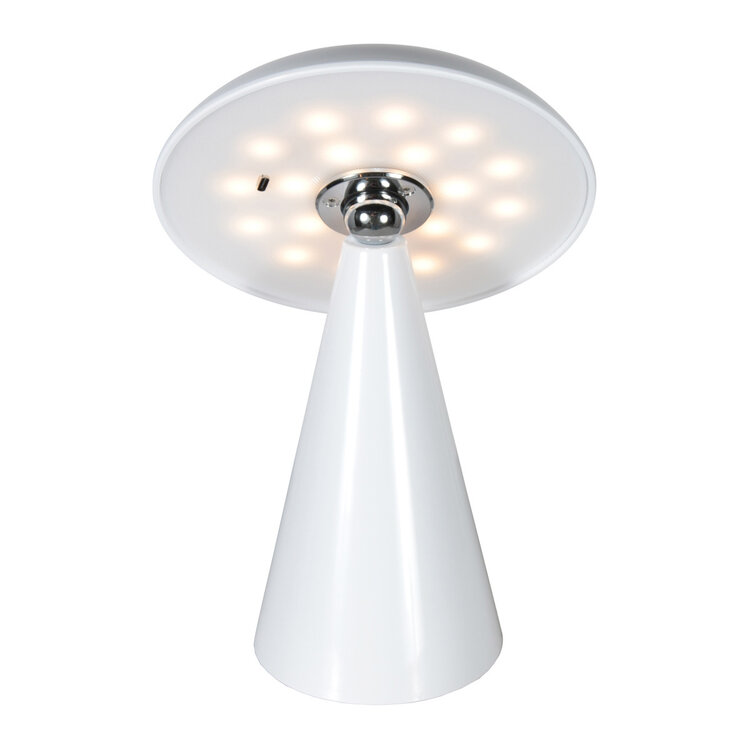 Anne Light Anne Light Oplaadbare Tafellamp Mush Glanzend Wit 3 Watt Ø 15cm