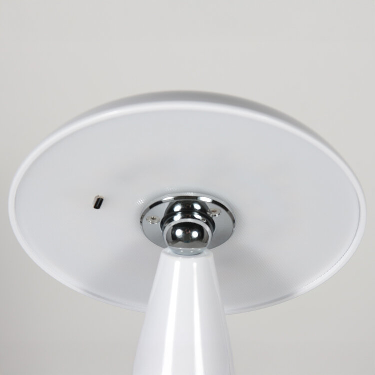 Anne Light Anne Light Oplaadbare Tafellamp Mush Glanzend Wit 3 Watt Ø 15cm