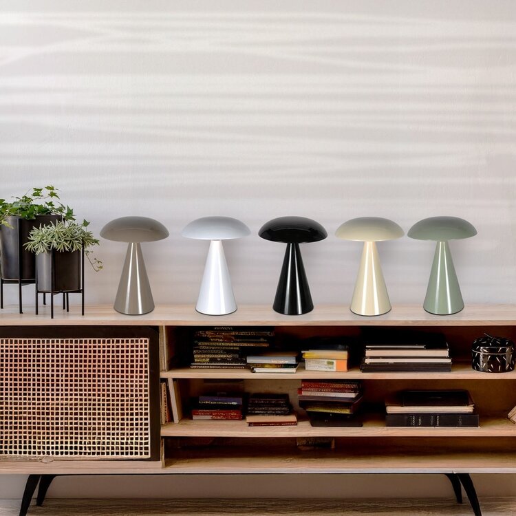Anne Light Anne Light Oplaadbare Tafellamp Mush Glanzend Wit 3 Watt Ø 15cm