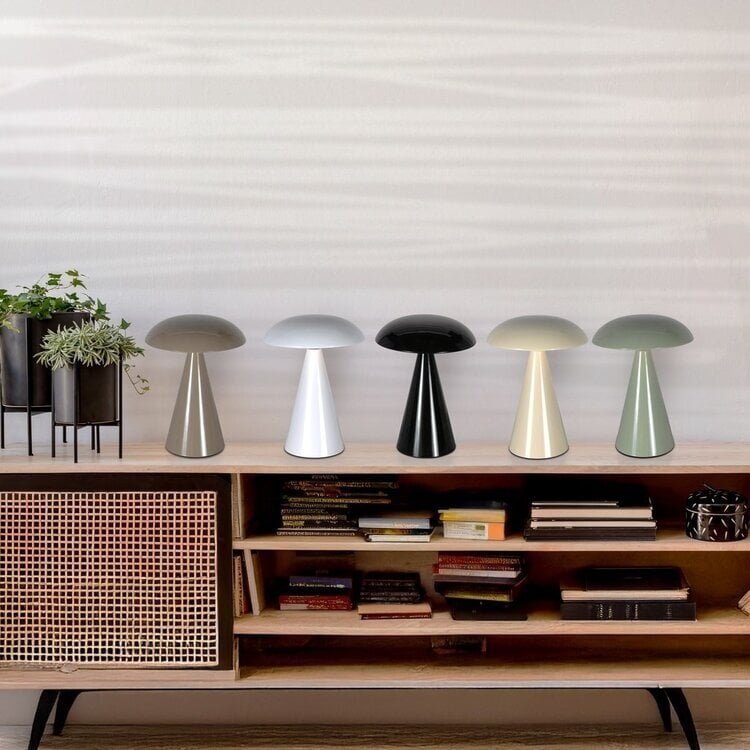 Anne Light Anne Light Oplaadbare Tafellamp Mush Glanzend Crème 3 Watt Ø 15cm