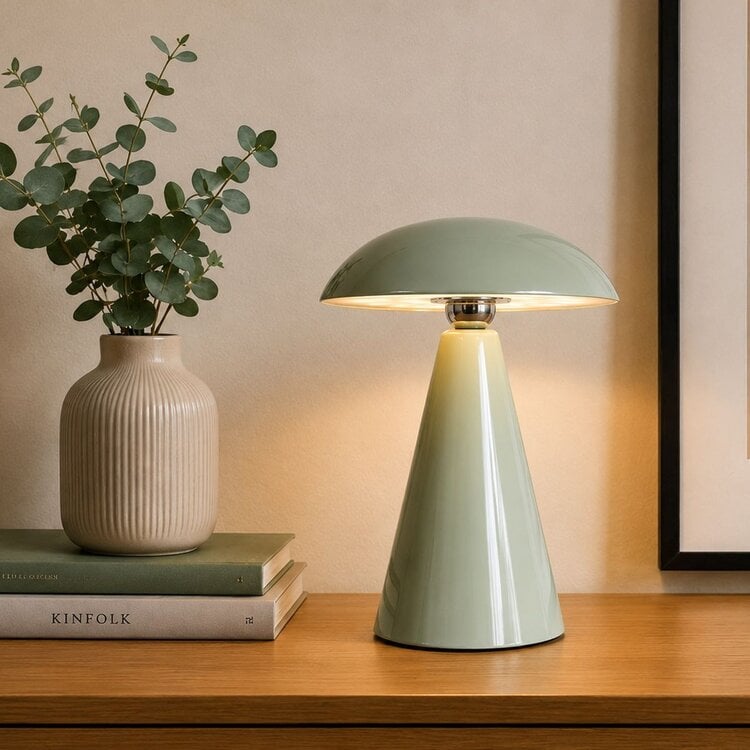 Anne Light Anne Light Oplaadbare Tafellamp Mush Glanzend Groen 3 Watt Ø 15cm