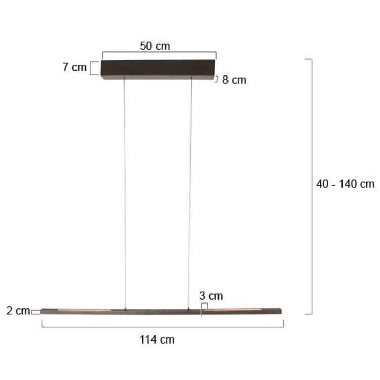 Steinhauer Hanglamp Bande Cacao Bruin incl. Comfort Lift 114cm 3994CA