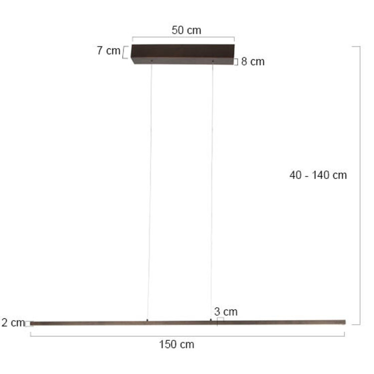 Steinhauer Hanglamp Bande Cacao Bruin incl. Comfort Lift 150cm 3995CA