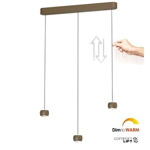 Hanglamp Cosmo Brons-Goud incl. Comfortlift & Dim to Warm L 90cm