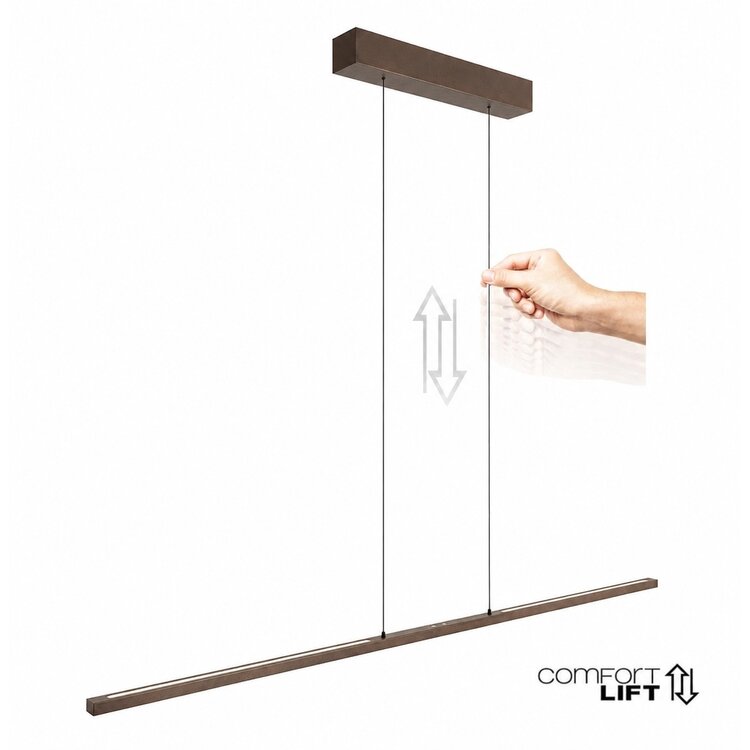 Steinhauer Hanglamp Bande Cacao Bruin incl. Comfort Lift 150cm 3995CA