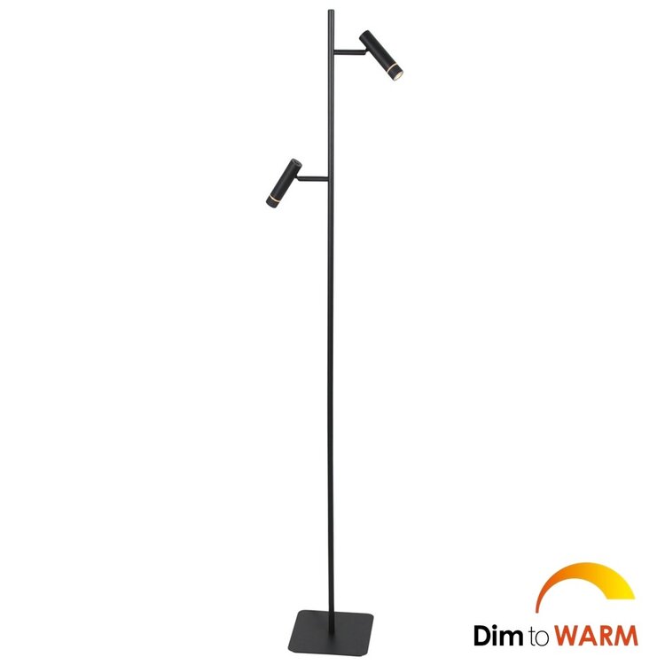 Steinhauer Vloerlamp Volari Zwart 5Watt Dim to Warm 2 Lichts 4711ZW
