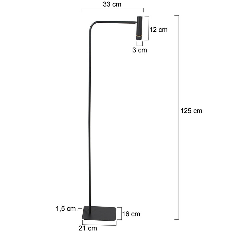 Vloerlamp Volari Zwart 5Watt Dim to Warm 4710ZW