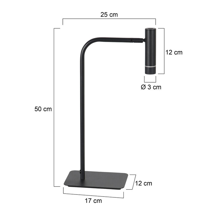 Steinhauer Tafellamp Volari Zwart 5 Watt Dim to Warm 4709ZW