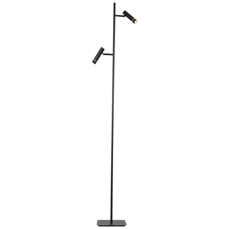 Steinhauer Vloerlamp Volari Zwart 5Watt Dim to Warm 2 Lichts 4711ZW