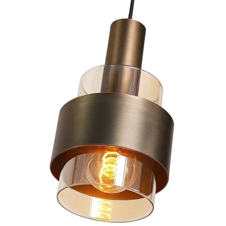 Highlight  Hanglamp Marrone Brons/Amber 3-lichts