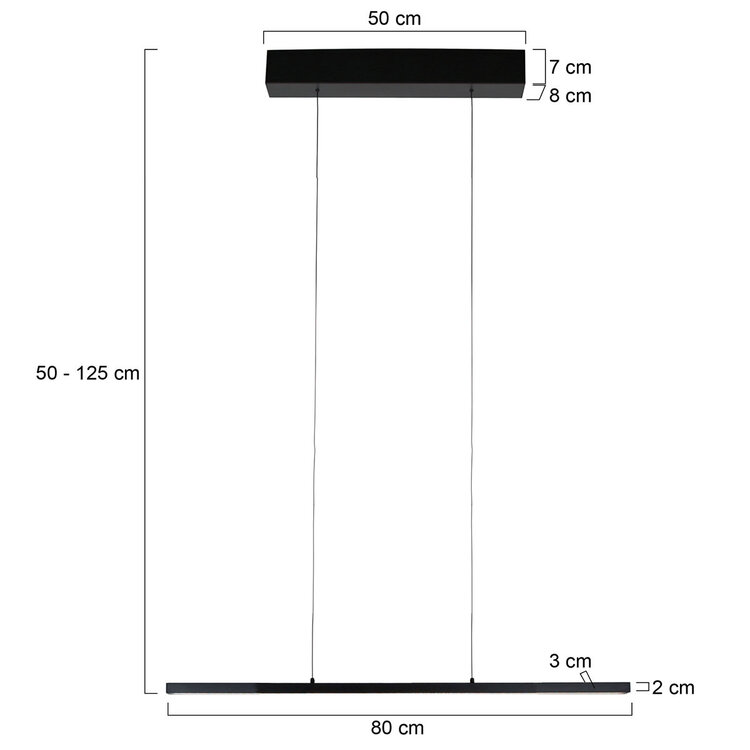 Steinhauer Bande 4906ZW LED Hanglamp 80 cm Zwart – Cable Lift – Touchdimmer – Instelbare Lichtkleur
