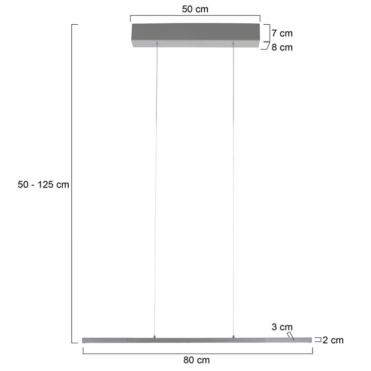 Steinhauer Bande 4906ST LED Hanglamp 80 cm Staal – Cable Lift – Touchdimmer – Instelbare Lichtkleur