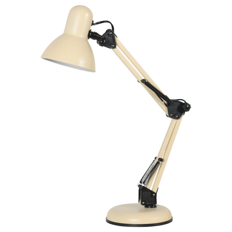 Mexlite Tafellamp Study Crème Bureaulamp E27 Fitting Verstelbaar 3456CR