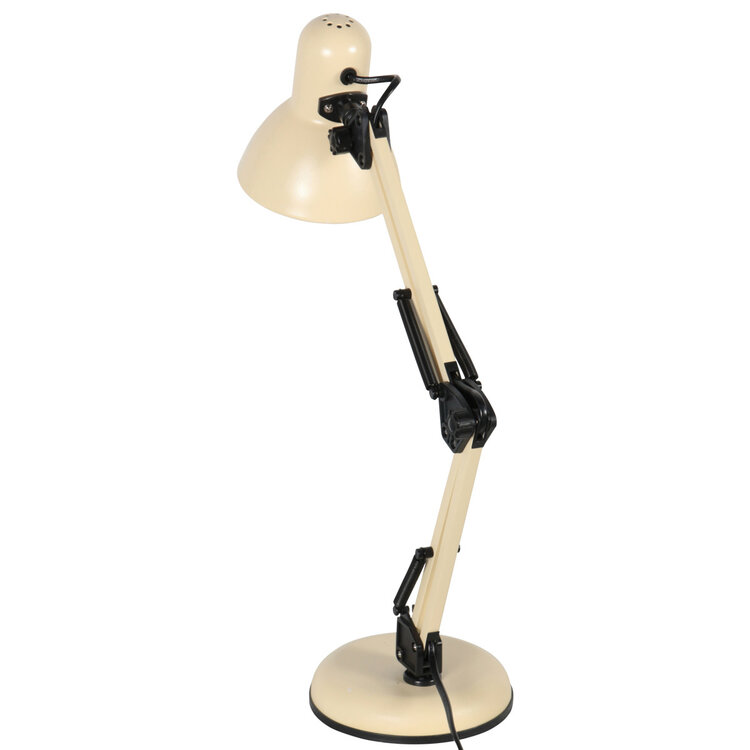 Mexlite Tafellamp Study Crème Bureaulamp E27 Fitting Verstelbaar 3456CR