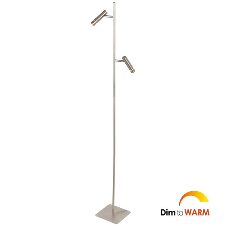 Steinhauer Vloerlamp Volari Staal 5Watt Dim to Warm 2 Lichts 4711ST