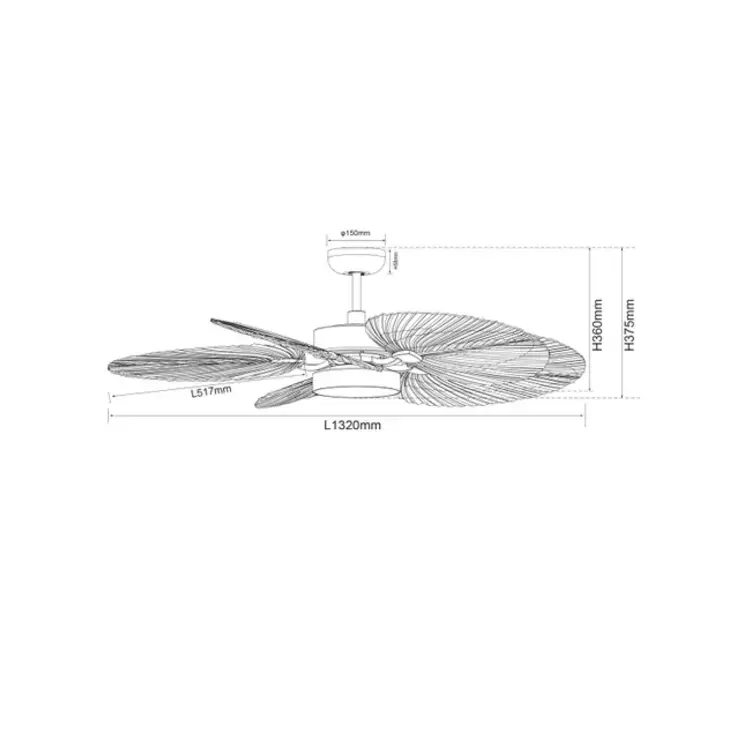 Lucci Air Plafondventilator Bali Bruin incl. 18Watt Led Ø 132cm