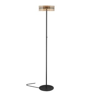 Vloerlamp Enzo Zwart & Brons - Amber Glas Ø 30cm  H 165cm