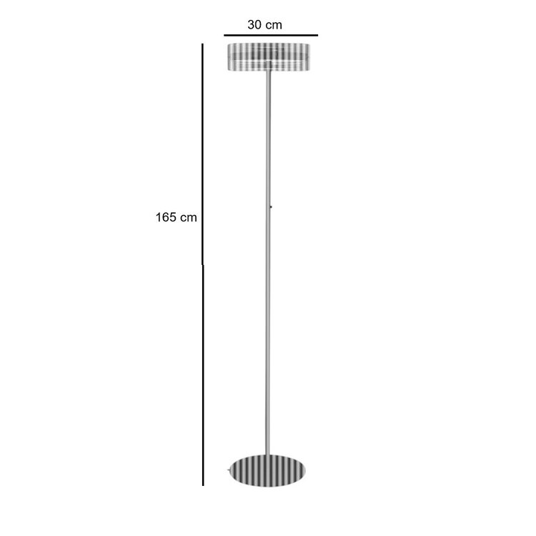 Highlight Vloerlamp Enzo Zwart & Brons - Amber Glas Ø 30cm  H 165cm