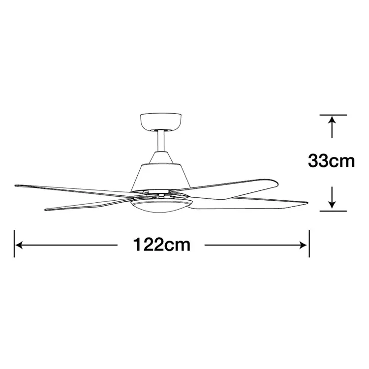 Plafondventilator Aria Zwart Coastal incl. Led Lamp & Afstandsbediening Ø 122cm