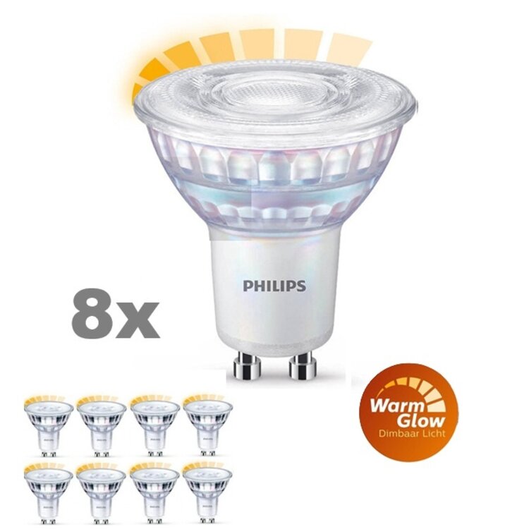 Philips GU10 3.7Watt LED-lamp Warmglow 8 Stuks