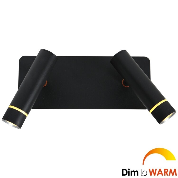 Steinhauer Wandlamp Volari Zwart Dim to Warm 2 Lichts 4713ZW
