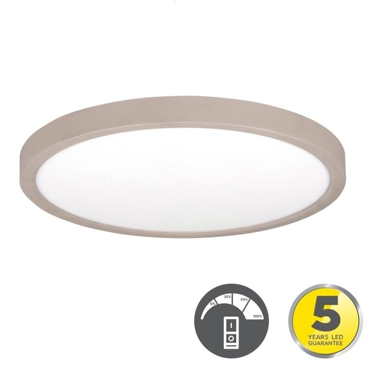 Highlight Piatto Plafondlamp Beige Ø 30,5 cm | Ultradunne LED Plafondlamp met 3-Staps Dimfunctie