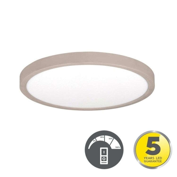 Highlight Piatto Plafondlamp Beige Ø 23,5 cm | Ultradunne LED Plafondlamp met 3-Staps Dimfunctie