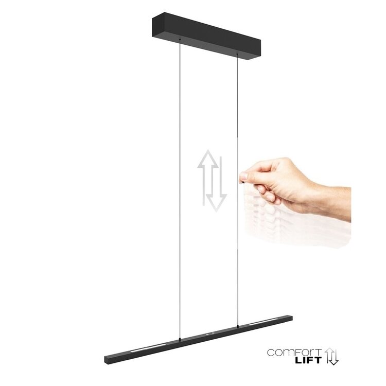 Steinhauer Bande 4906ZW LED Hanglamp 80 cm Zwart – Cable Lift – Touchdimmer – Instelbare Lichtkleur
