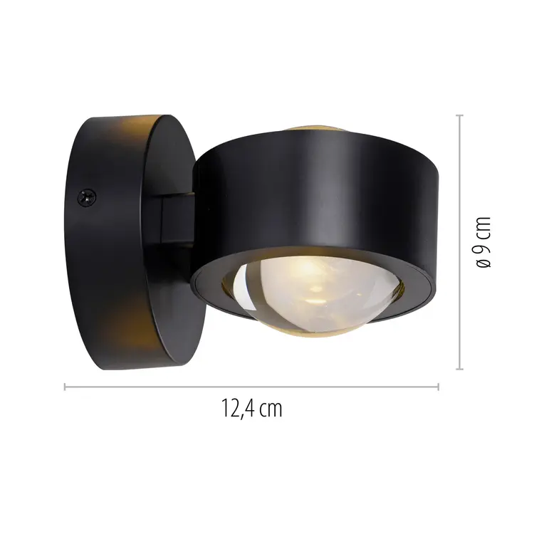 Oplaadbare Wandlamp Zwart Accu Led 2 Watt USB Magneet 3000K Afstandsbediening