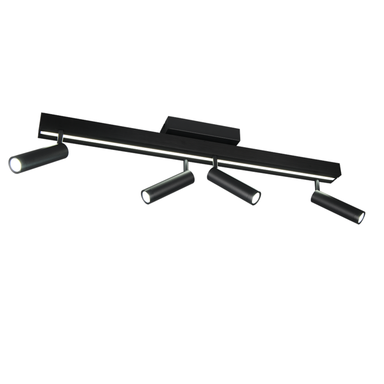 Trio Zeno Plafondlamp Zwart Uitschuifbaar 85 - 133 cm Incl. Afstandsbediening