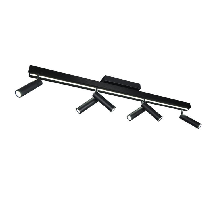 Trio Zeno Plafondlamp Zwart Uitschuifbaar 112 - 180 cm Incl. Afstandsbediening