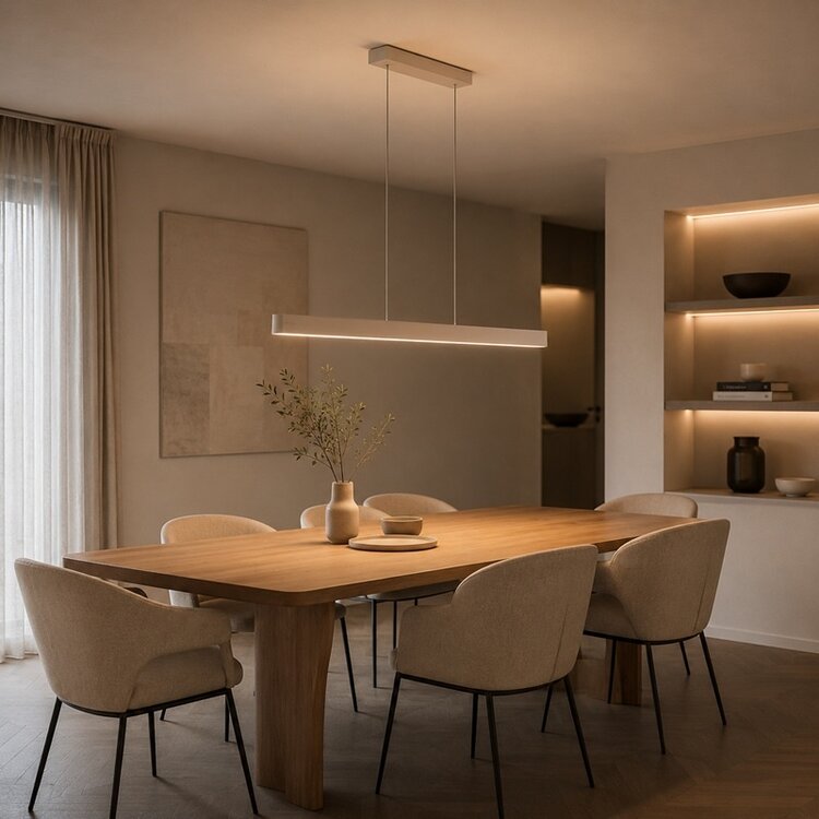 TRIO Trio DONEGAL Hanglamp Beige 150 cm E-Move Afstandsbediening 40W 4650lm 2700 - 6500K