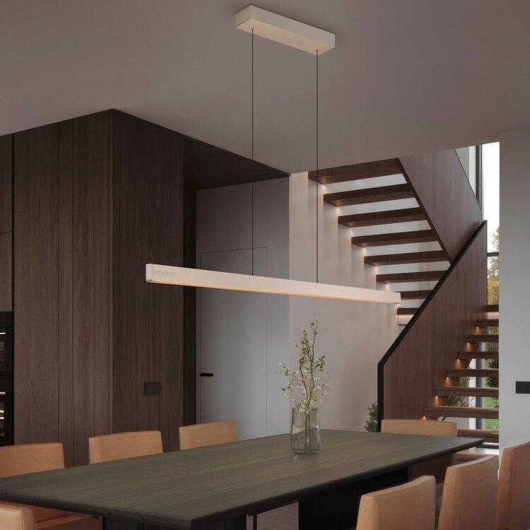 TRIO Trio DONEGAL Hanglamp Beige 150 cm E-Move Afstandsbediening 40W 4650lm 2700 - 6500K