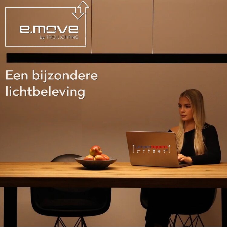 TRIO Trio DONEGAL Hanglamp Zwart 150 cm E-Move Afstandsbediening 40W 4650lm 2700 - 6500K