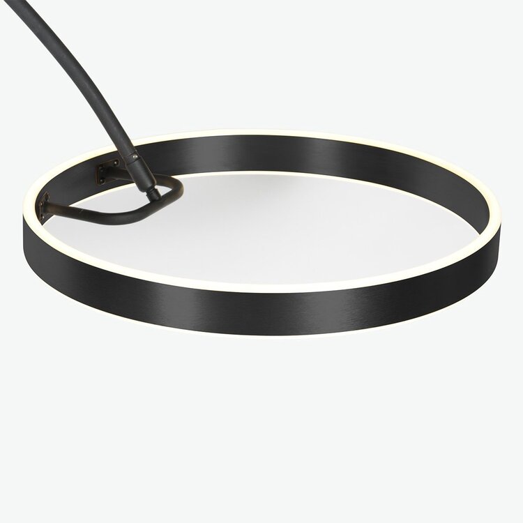 Mexlite Luna-Arc Zwarte Booglamp Dimbaar & Afstandsbediening 4324ZW