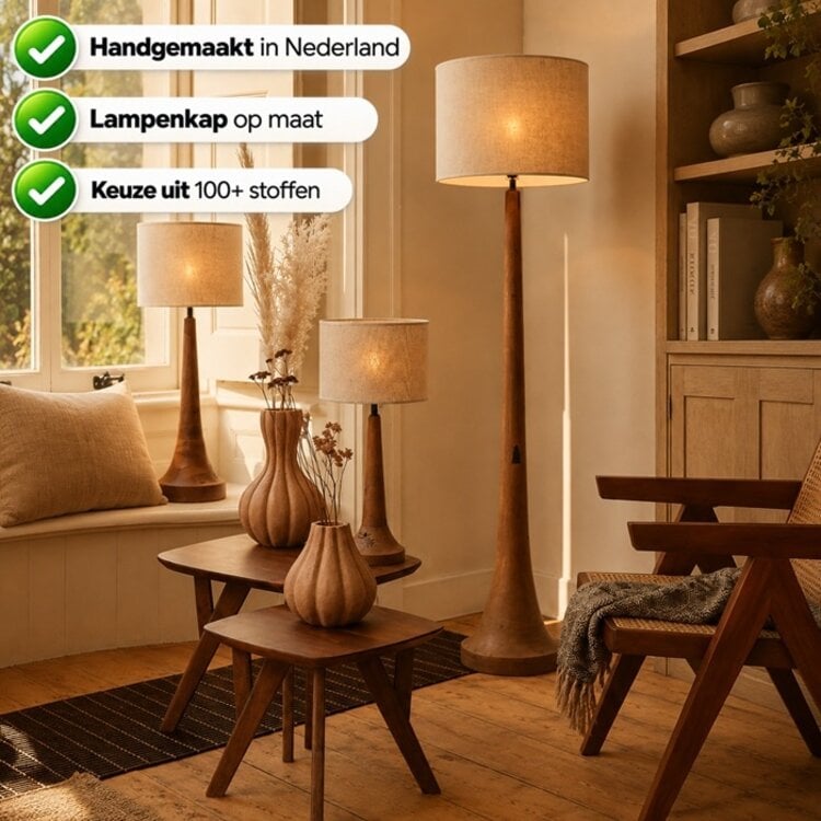 Ronde lampenkap op maat Cilinder - Handgemaakt in Nederland