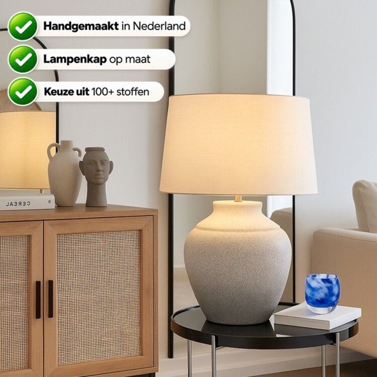 Ronde lampenkap op maat Drum - Handgemaakt in Nederland